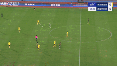 22场赛季首球！奥乌苏小角度兜射破门，浙江1-0领跑  西海岸